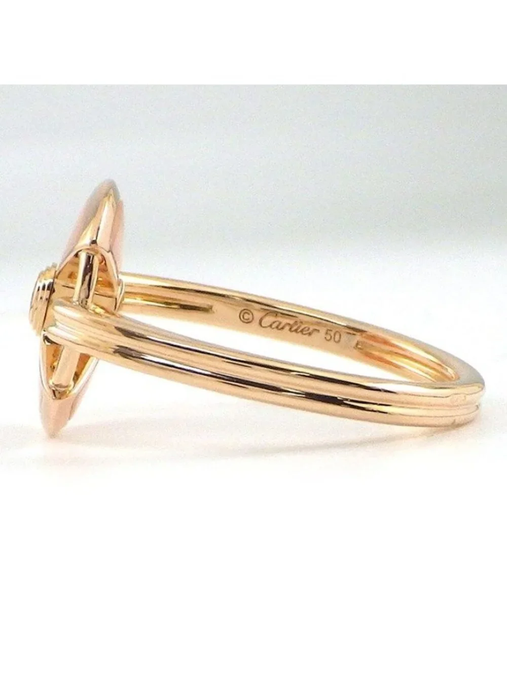 Cartier Ring Amulette Round Circle Pink Pearl Diamond 18k Gold